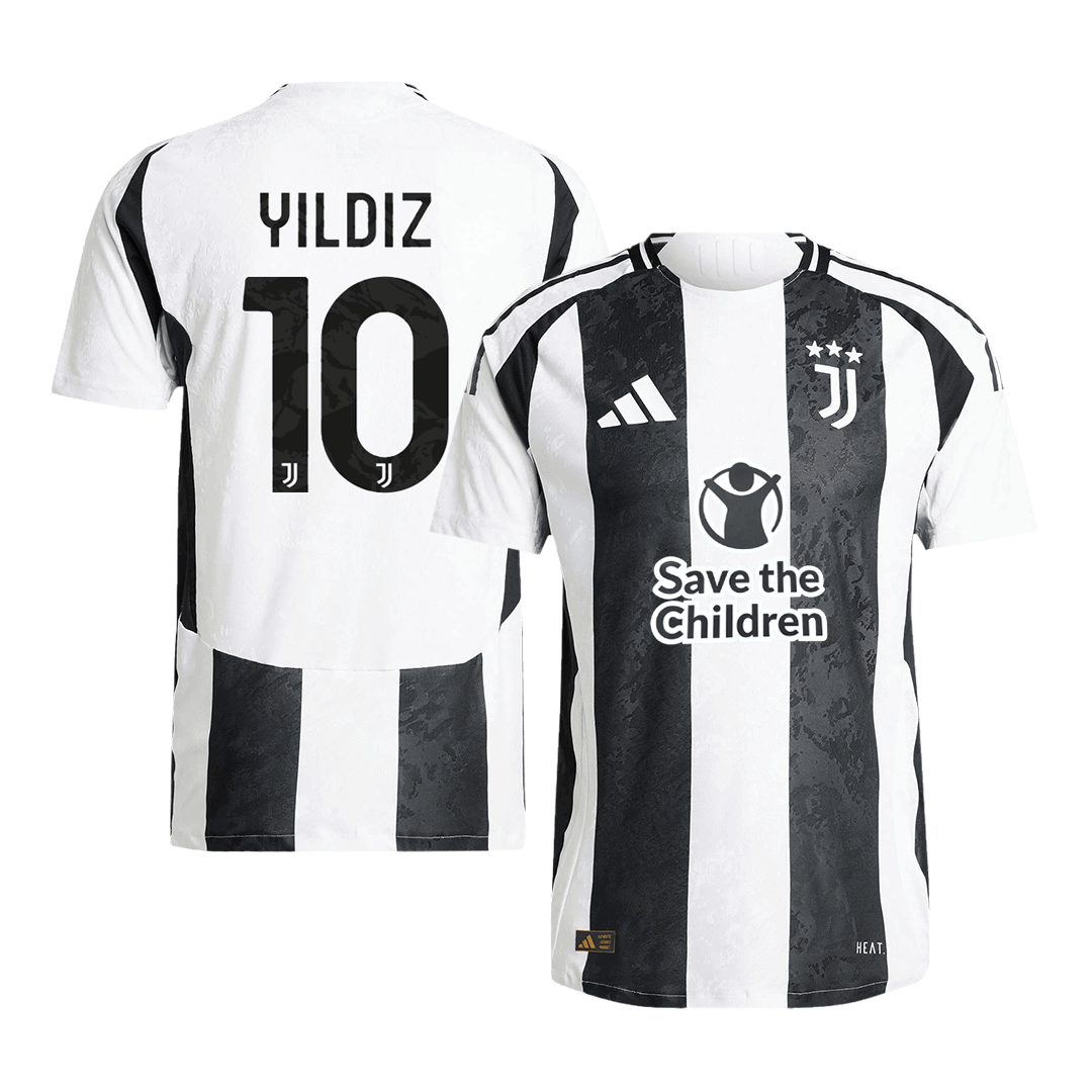 Juventus YILDIZ #10 Home Soccer Jersey Authentic 2024/25- Save The Children Sponsor