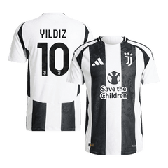 Juventus YILDIZ #10 Home Soccer Jersey Authentic 2024/25- Save The Children Sponsor