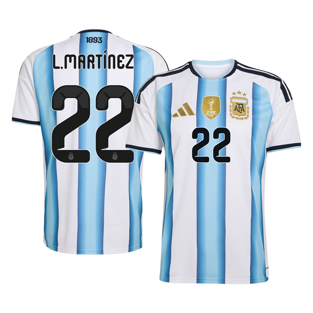 L.MARTÍNEZ #22 Argentina Home Soccer Jersey World Cup 2026 Blue&White