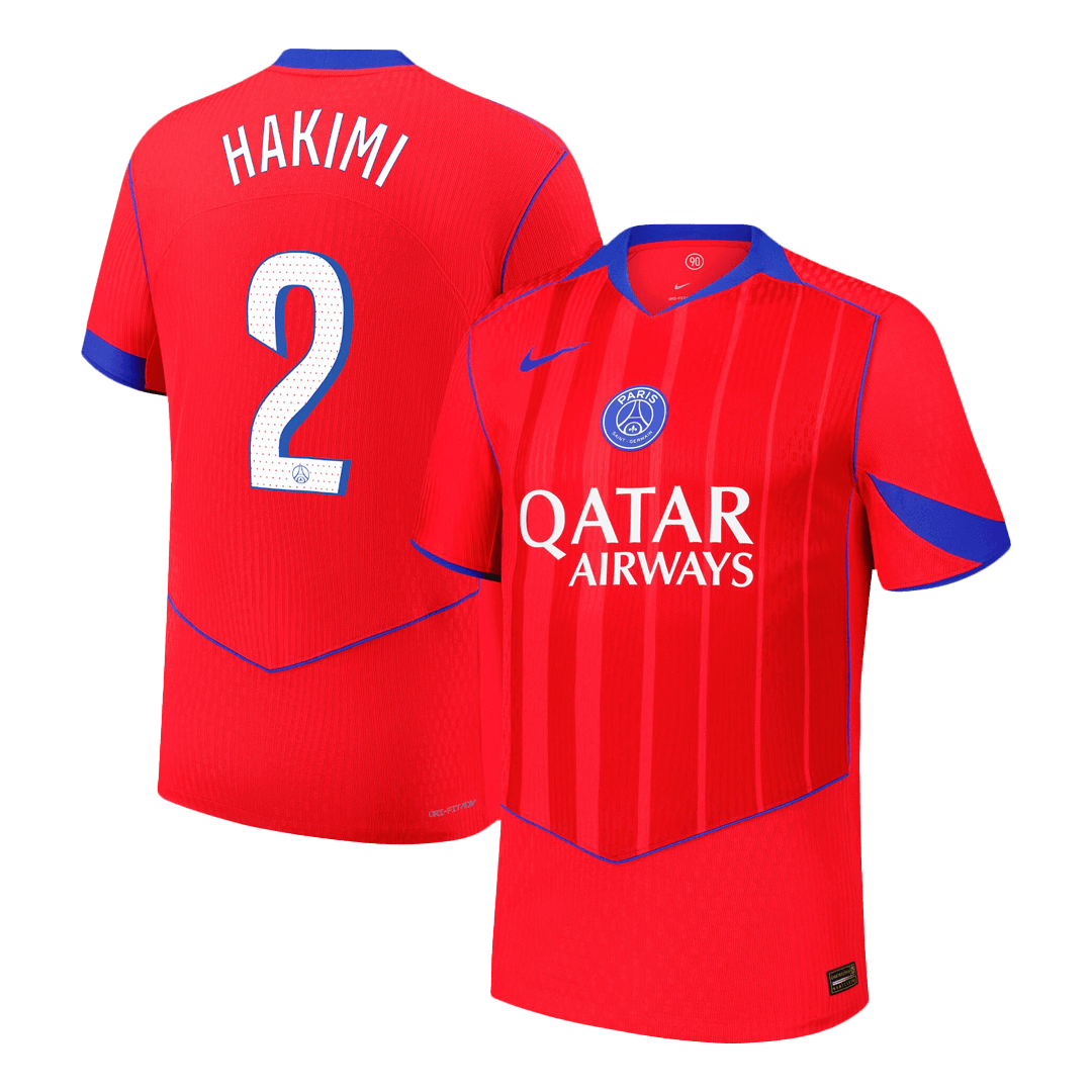 HAKIMI #2 Authentic PSG Third  Soccer Jersey 25/26 Red