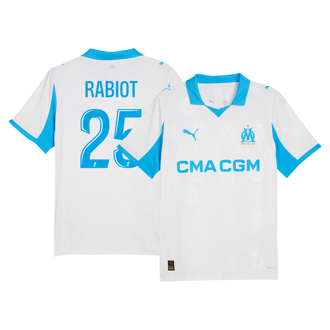 RABIOT #25 Marseille Home Soccer Jersey 25/26 White