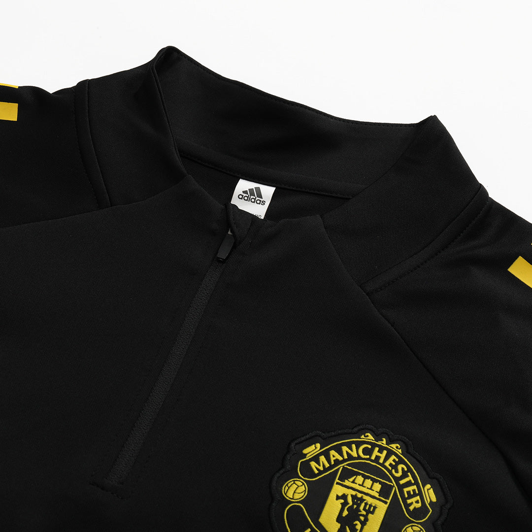 Manchester United Zipper Sweatshirt Kit(Top+Pants) 25/26 Black