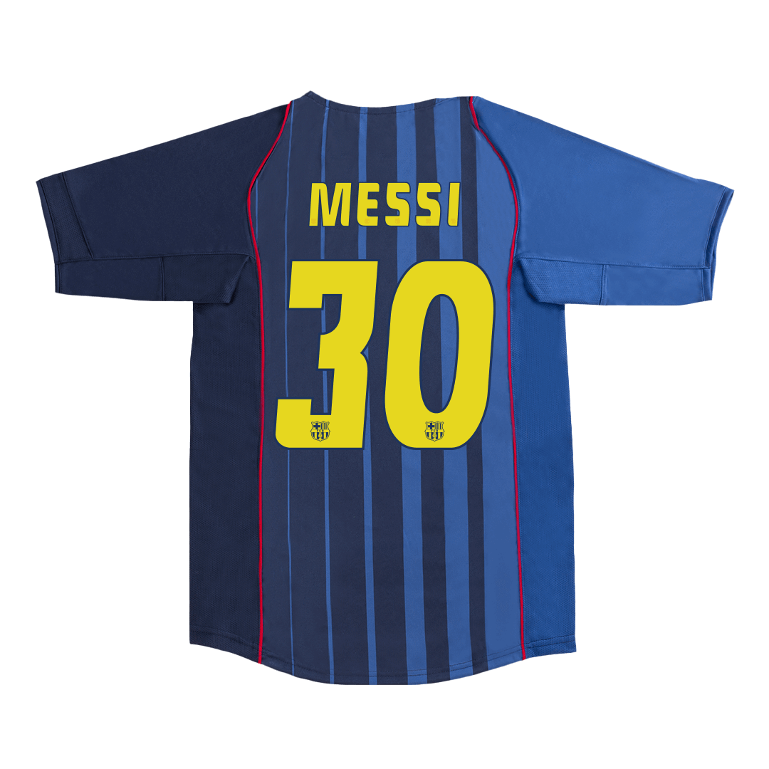 Maillot de football extérieur rétro Messi #30 de Barcelone 2004/05