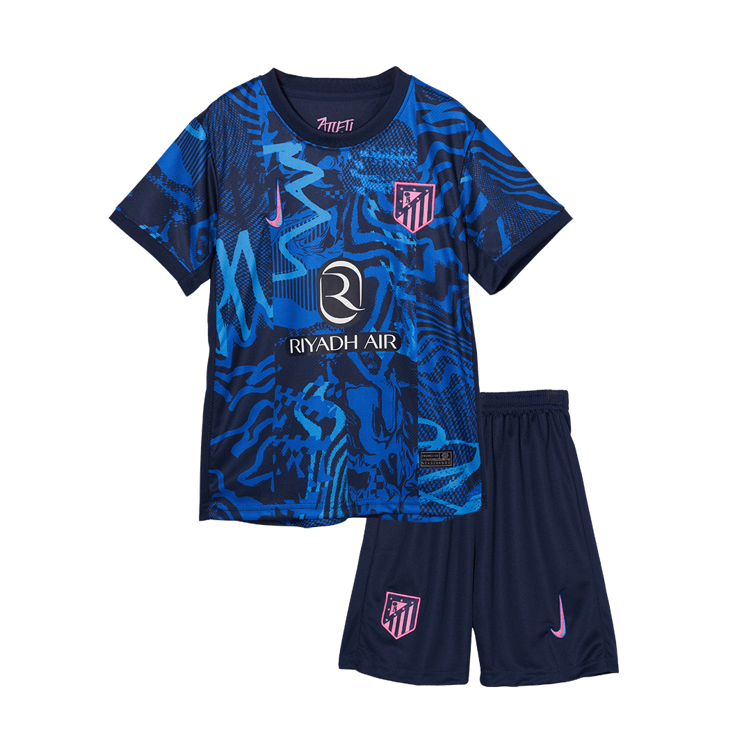 Maillot de football extérieur troisième division de l'Atlético Madrid 2024/25 pour enfant (maillot + short)
