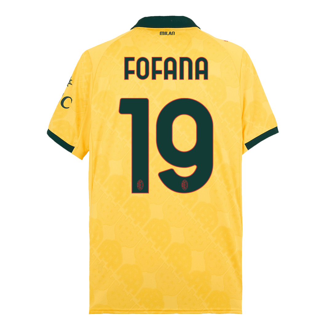 FOFANA #19 AC Milan Third Away Soccer Jersey 2025/26 Yellow