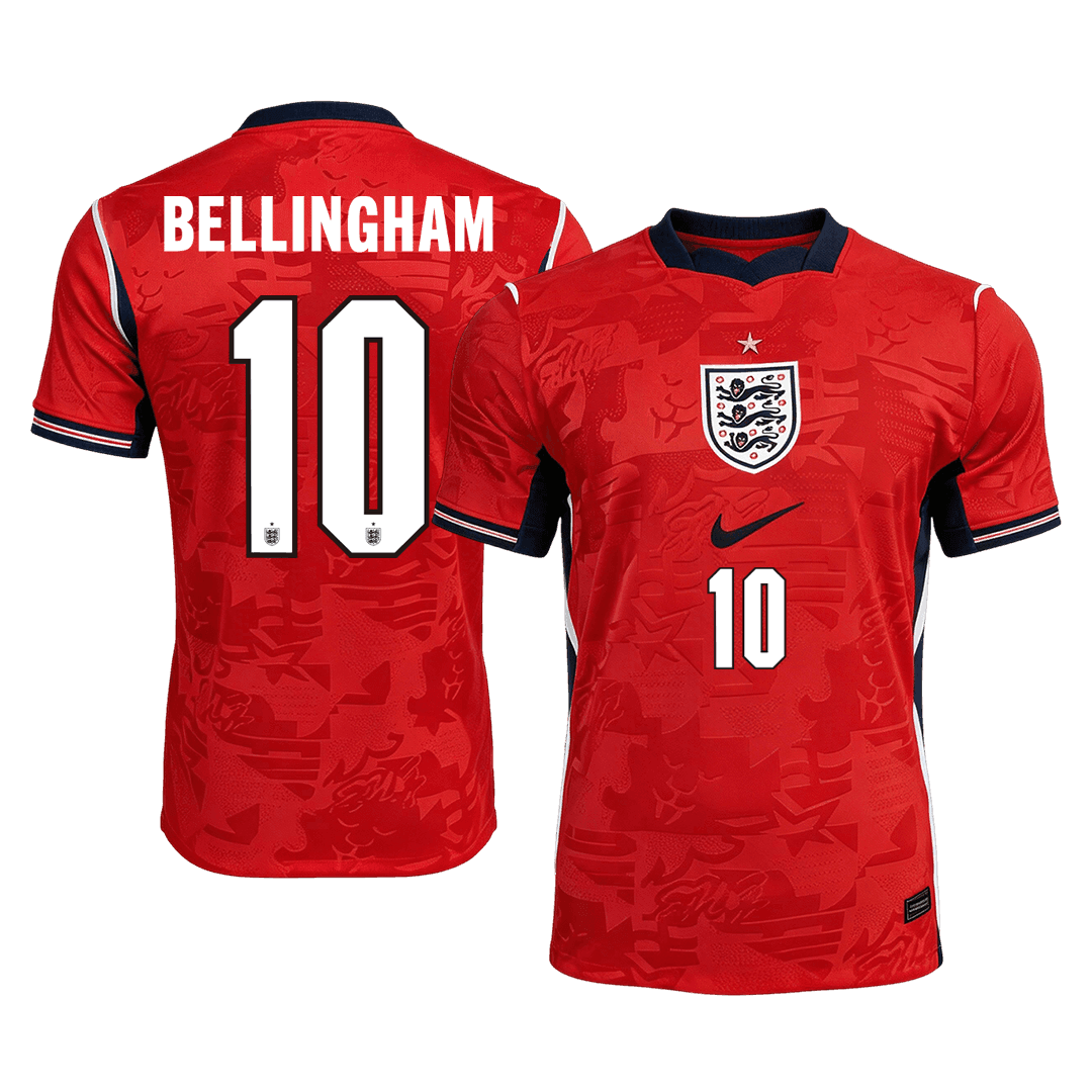 BELLINGHAM #10 Player Version England Away Soccer Jersey World Cup 2026 Red