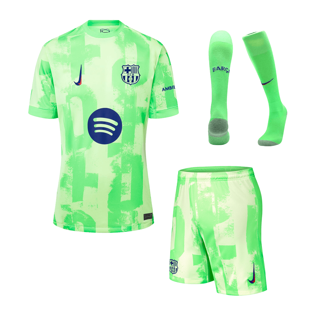 Barcelona Third Away Soccer Jersey Kit 2024/25 (Jersey+Shorts+Socks) - (Spotify Logo Without Text)