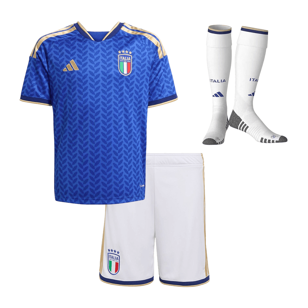 Kid's Italy Home Soccer Jersey Kit(Jersey+Shorts+Socks) World Cup 2026 Blue