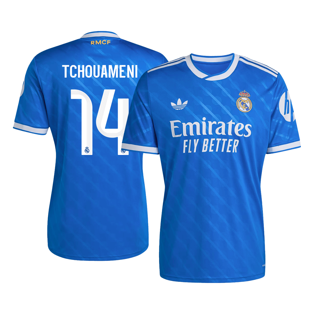 TCHOUAMENI #14 Real Madrid Third Away Soccer Jersey 2025/26 Blue