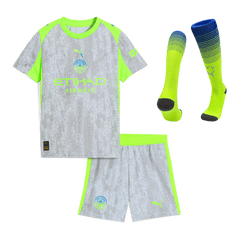 Kid's Manchester City Third Kit(Jersey+Shorts+Socks) 25/26 Gray