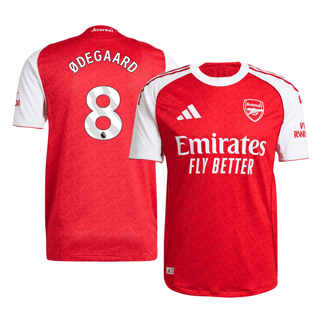 ØDEGAARD #8 Authentic Arsenal Home Soccer Jersey 2025/26 Red