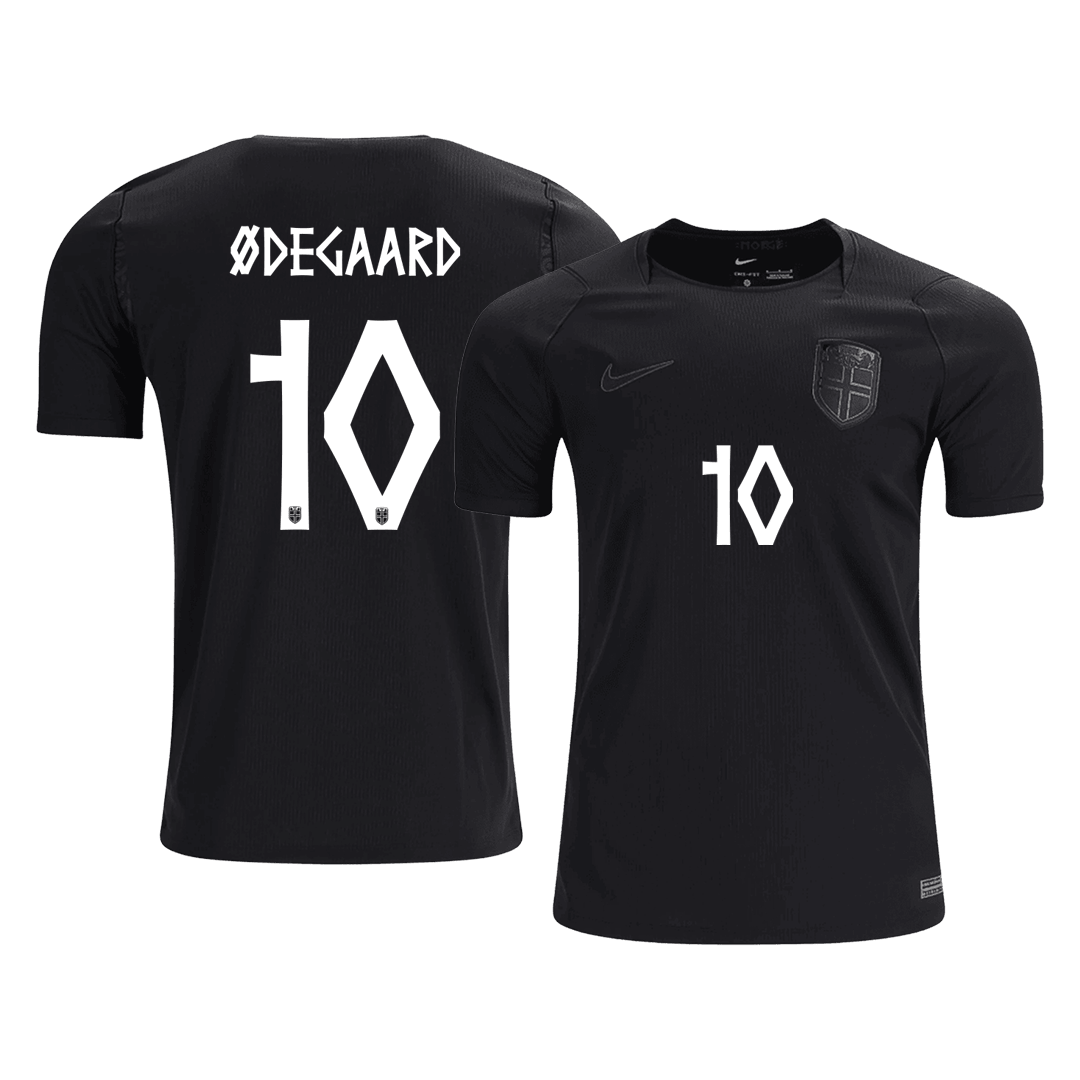 ØDEGAARD #10 Norway Away Soccer Jersey World Cup 2026 Black