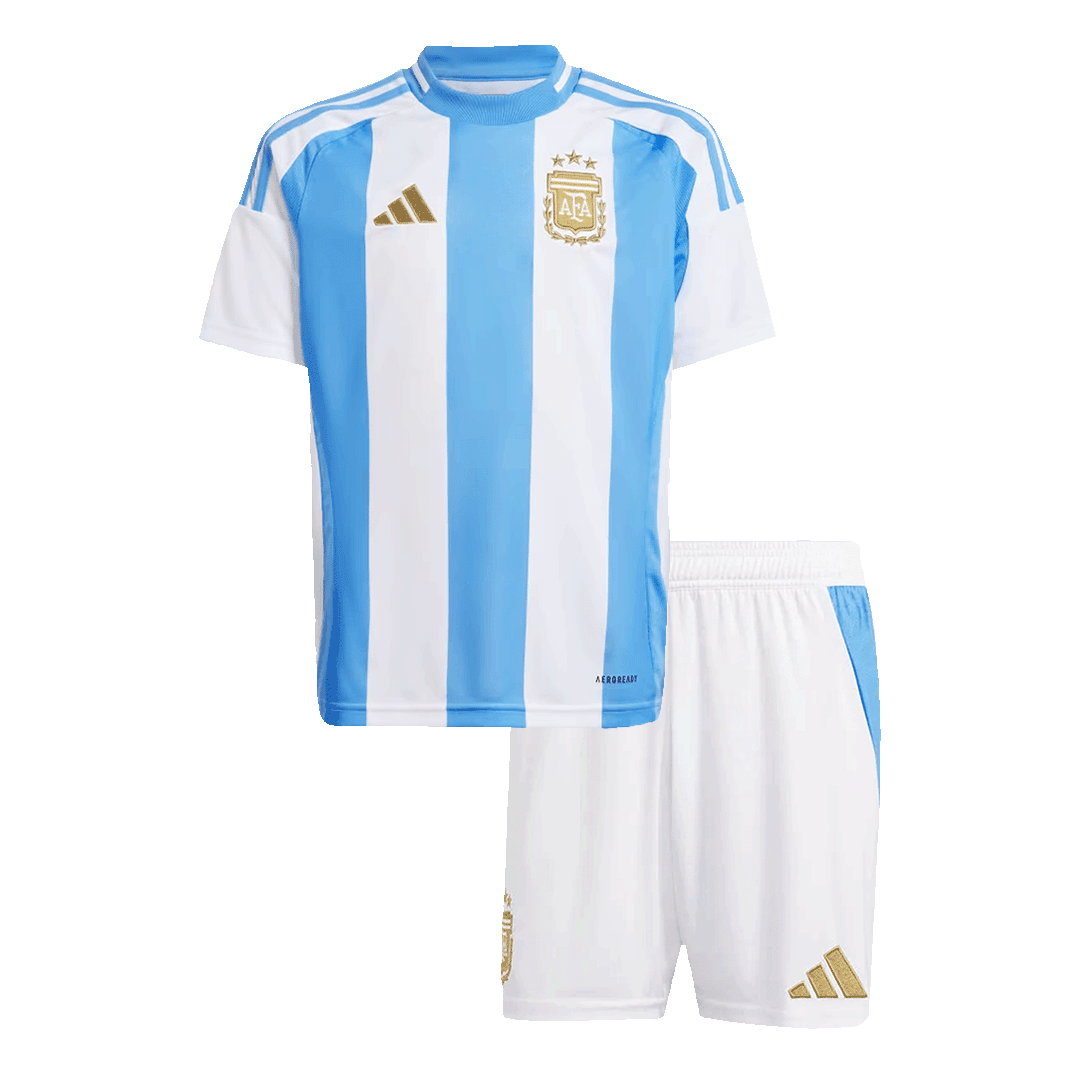 Argentinien-Heimtrikot für Kinder (Trikot + Shorts) Copa America 2024