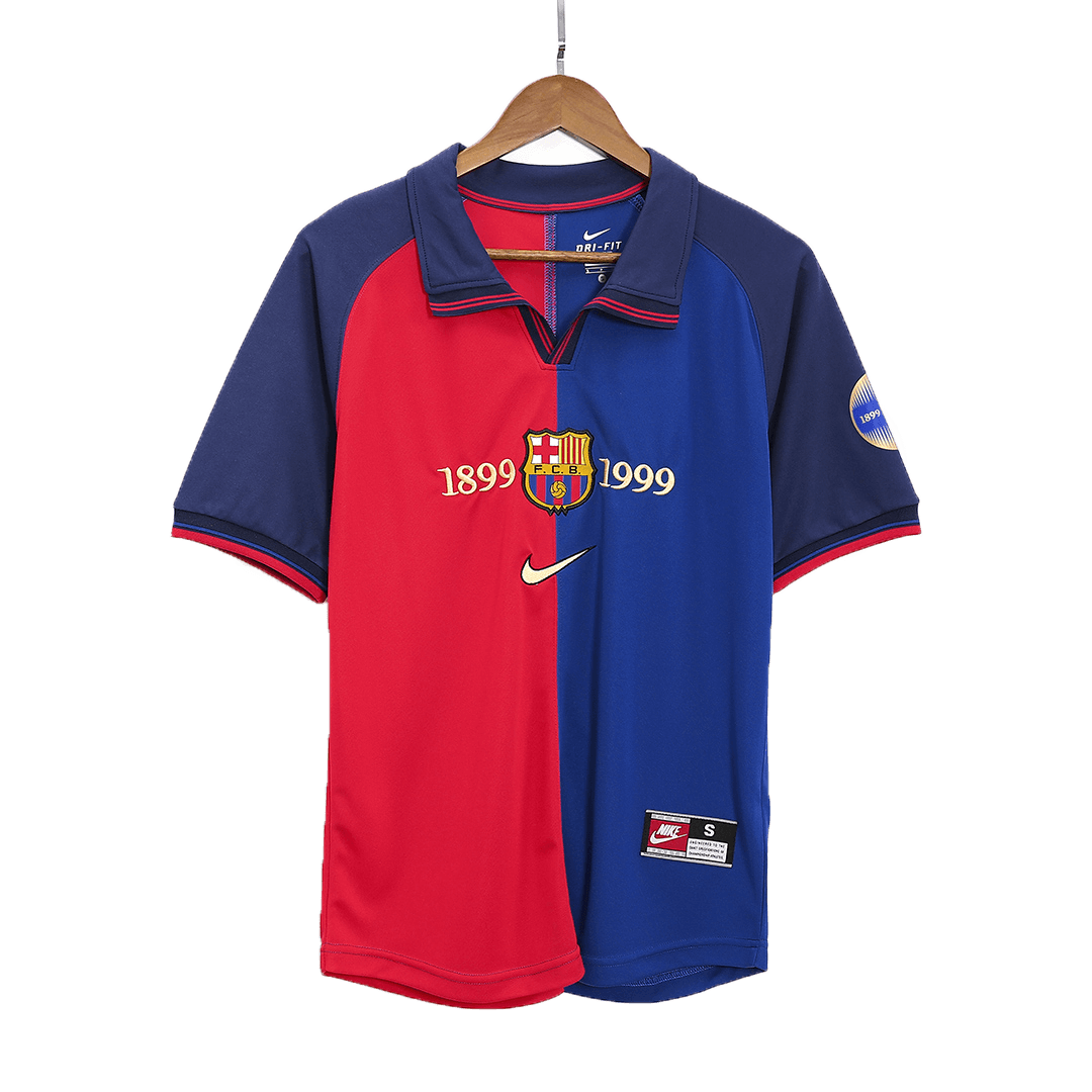 Barcelona KLUIVERT #9 Home Soccer Jersey Retro 1999/00 - 100th Anniversary