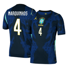 MARQUINHOS #4 Player Version Brazil Away Soccer Jersey World Cup 2026 Navy