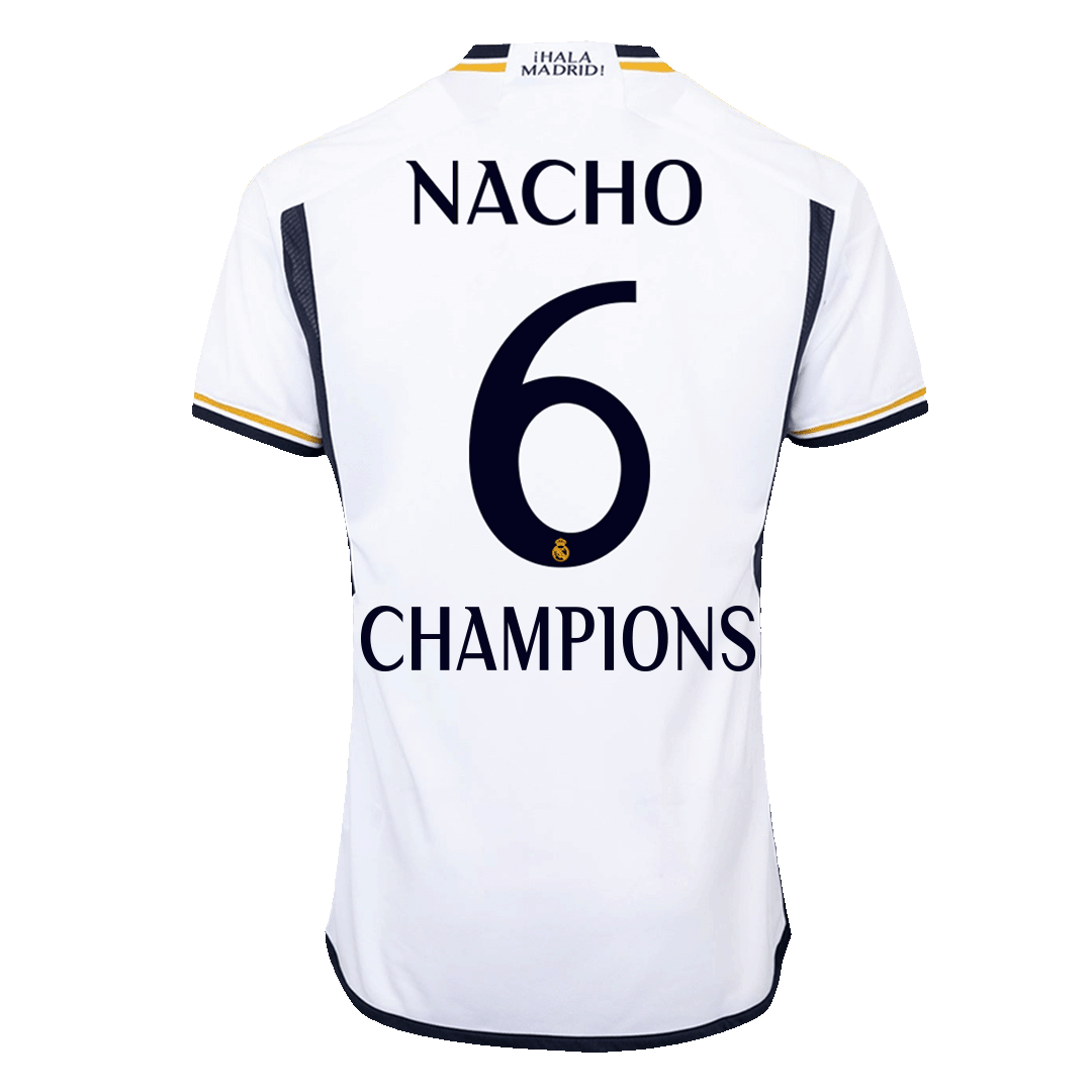 Real Madrid NACHO #6 CHAMPIONS Home Jersey Authentic 2023/24
