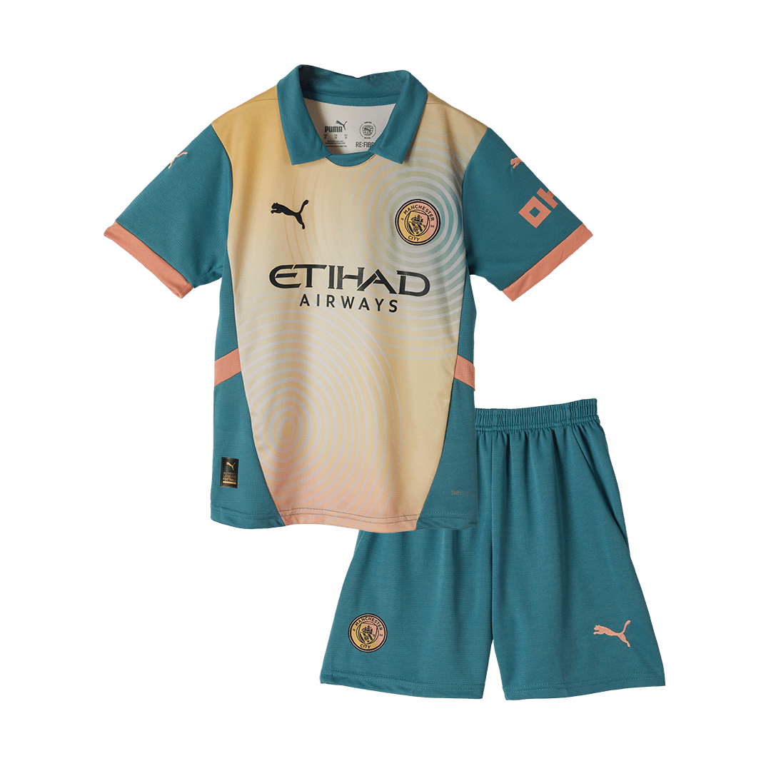 Maillot extérieur Manchester City 2024/25 pour enfant (maillot + short) - Definitely City (UCL)