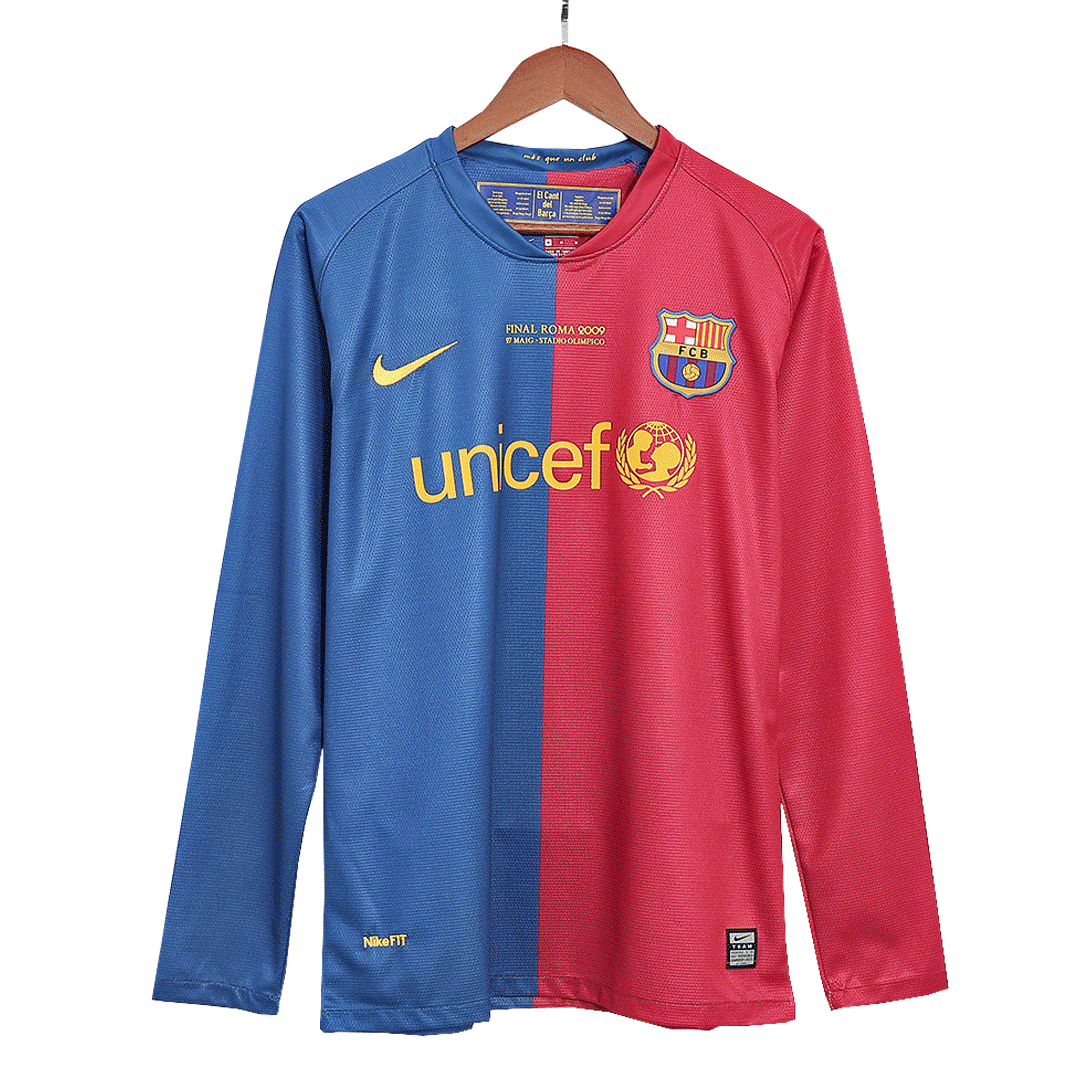 Barcelona A.INIESTA #8 Home Soccer Jersey Retro 2008/09 - Long Sleeve (UCL Final)