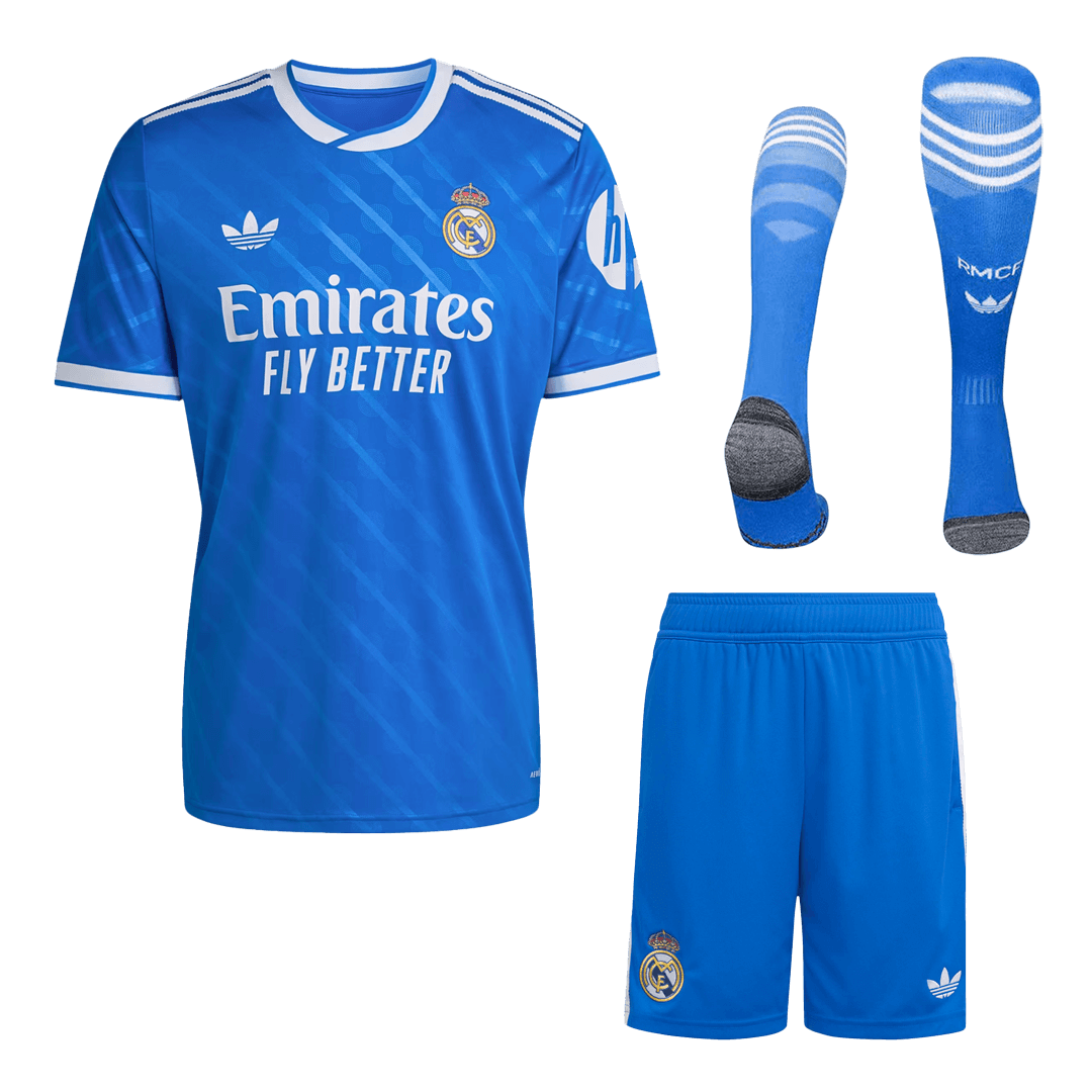 Real Madrid Third Away Soccer Jersey Kit(Jersey+Shorts+Socks) 2025/26 Blue