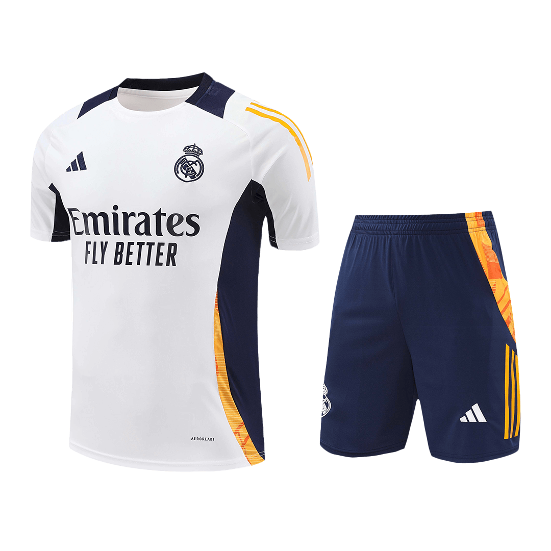 Real Madrid Pre-Match Trainings-Fußballtrikot-Set 2024/25 (Trikot + Shorts)