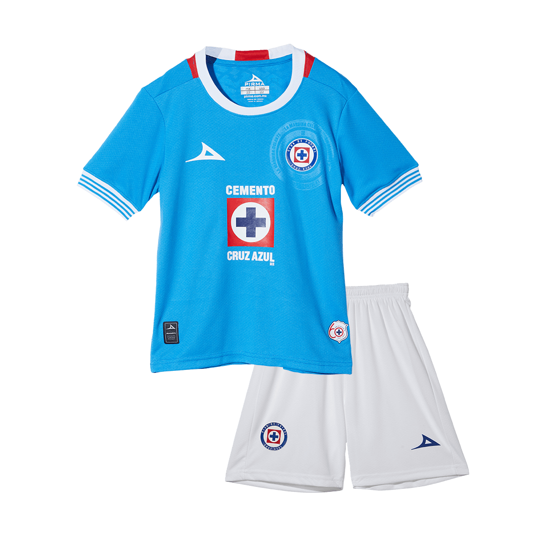Cruz Azul Heim-Fußballtrikot-Set 2024/25 für Kinder (Trikot + Shorts)