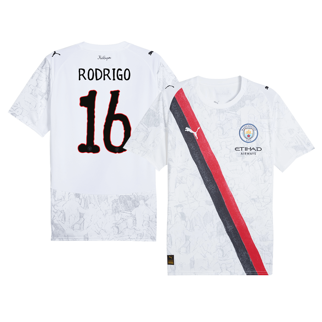 RODRIGO #16 Manchester City KidSuper Soccer Jersey 2025/26 White - Club World Cup