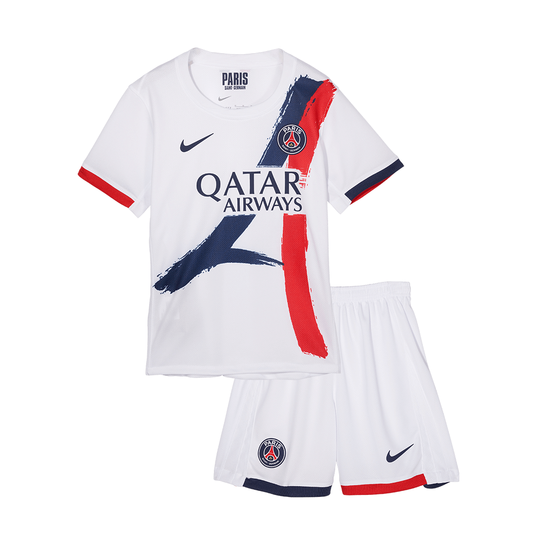 Maillot extérieur PSG 2024/25 pour enfant (maillot, short, chaussettes)
