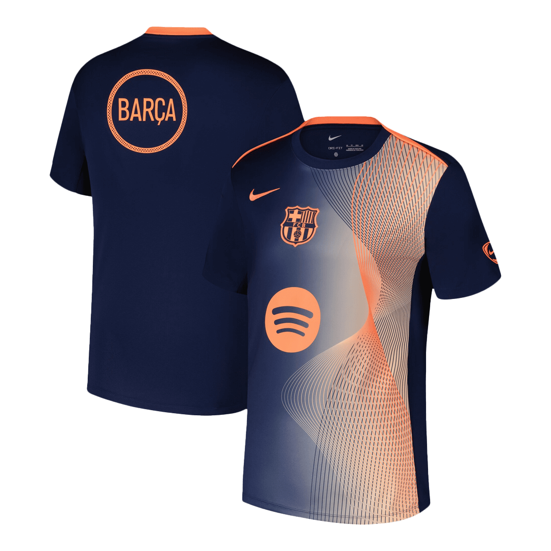 25/26 Club Barcelona Pe-Match Soccer Jersey Orange&Black
