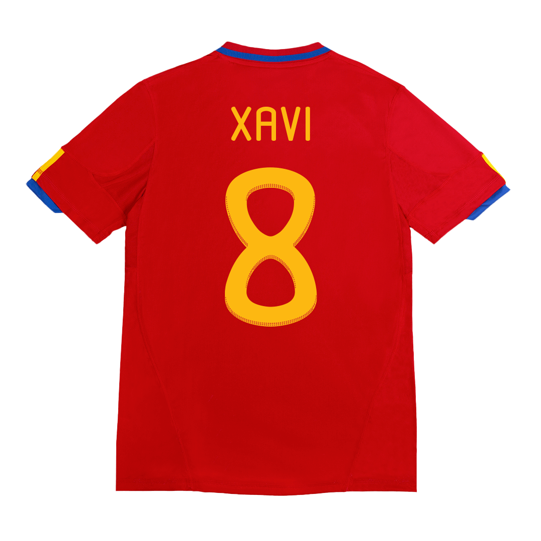 Spain XAVI #8 Home Soccer Jersey Retro 2010