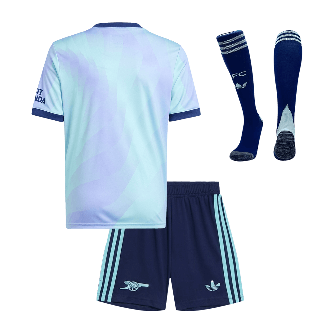 Maillot de football extérieur Arsenal Third 2024/25 pour enfant (maillot, short, chaussettes)