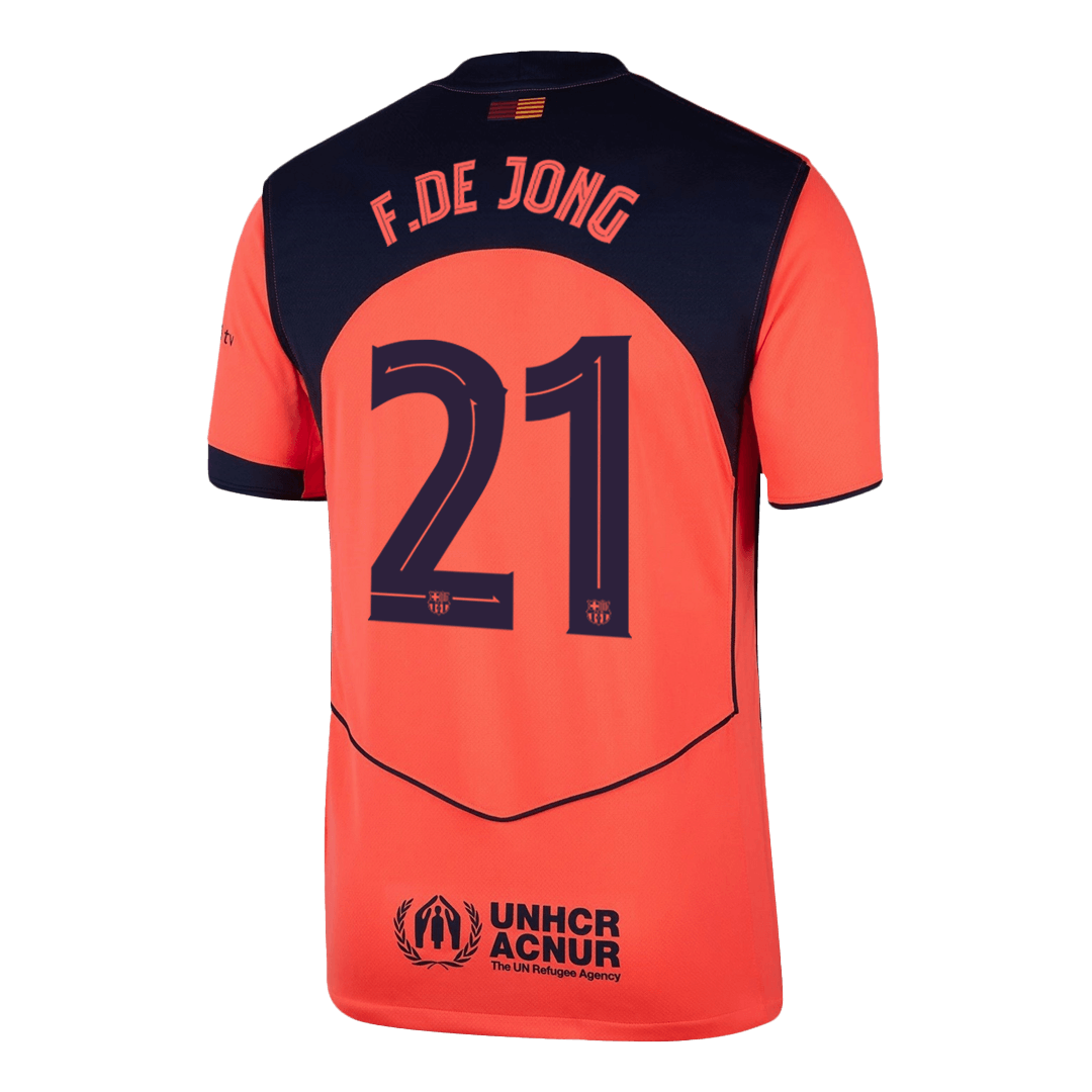 F.DE JONG #21 Barcelona Third Away Soccer Jersey 2025/26 Orange- UCL
