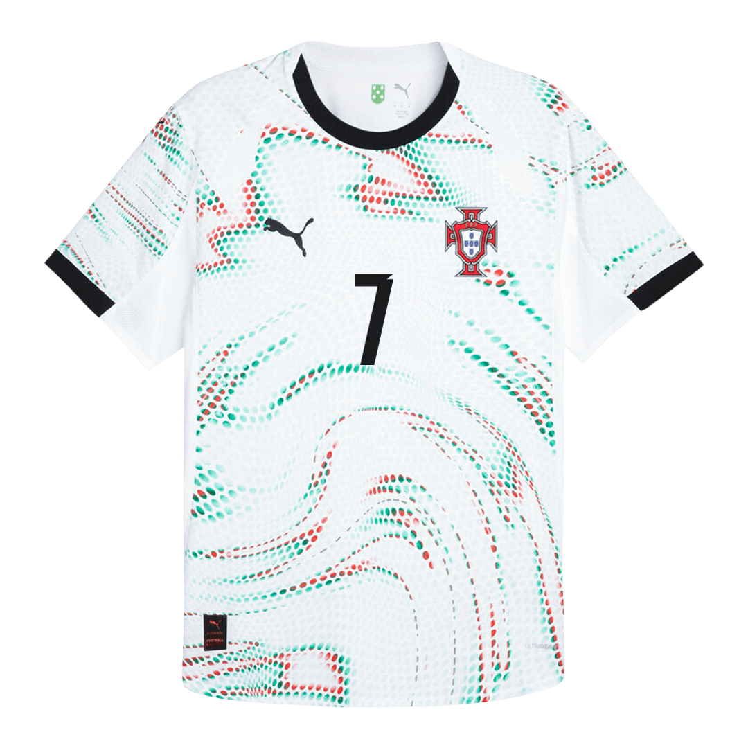 Maillot de football extérieur Portugal Ronaldo #7 authentique 2025
