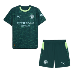 Manchester City Fourth Soccer Jersey Kit(Jersey+Shorts) 25/26 Green