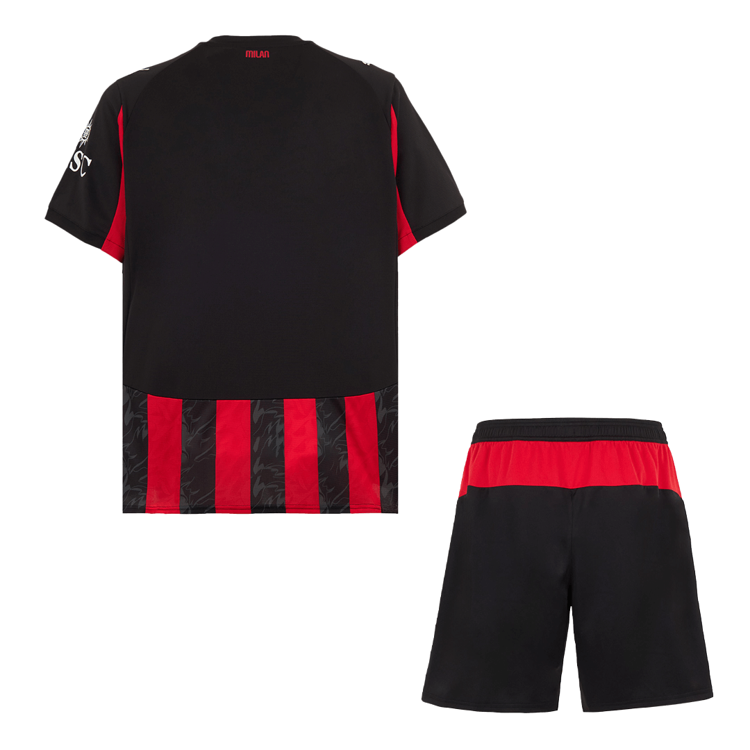 AC Milan Home Soccer Jersey Kit(Jersey+Shorts) 2025/26 Red&Black