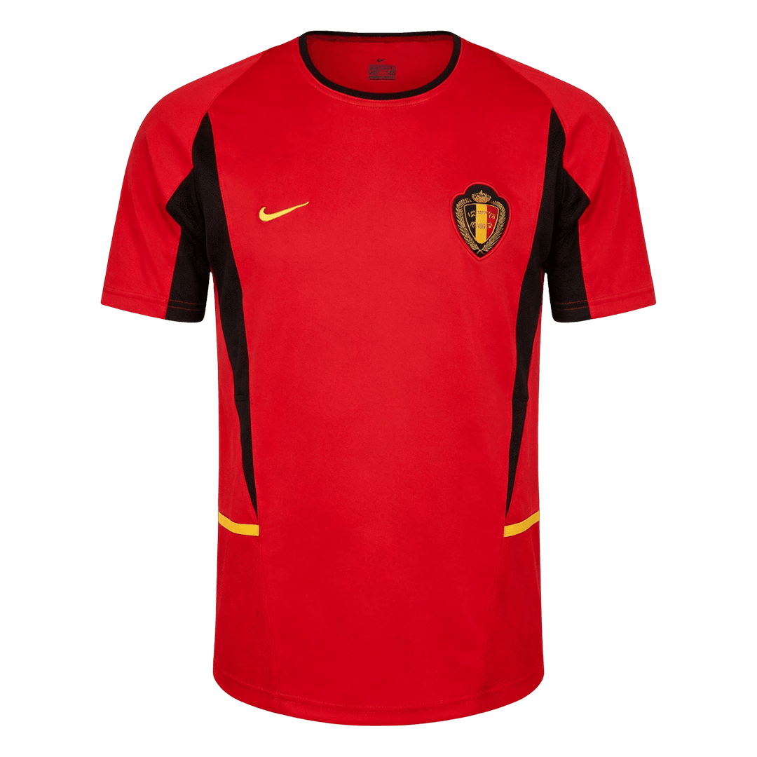 Men Retro Fan Version Belgium Home Soccer Jersey World Cup 2002 Red