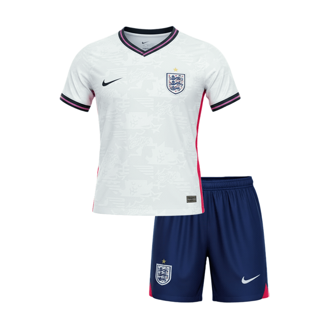 Kid's England Home Soccer Jersey Kit(Jersey+Shorts) World Cup 2026 White