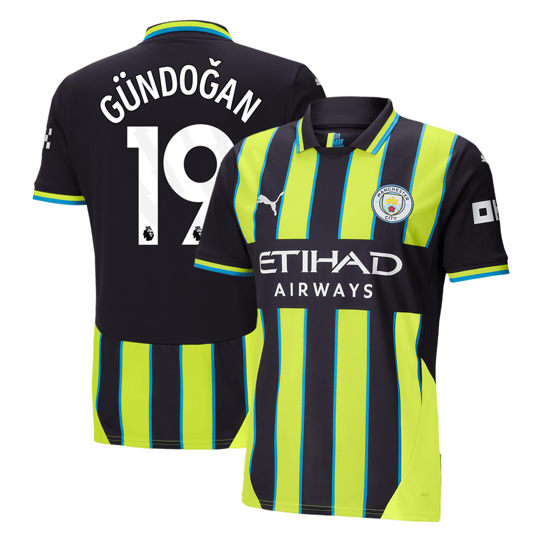 Maillot de football extérieur Manchester City GÜNDOĞAN #19 2024/25
