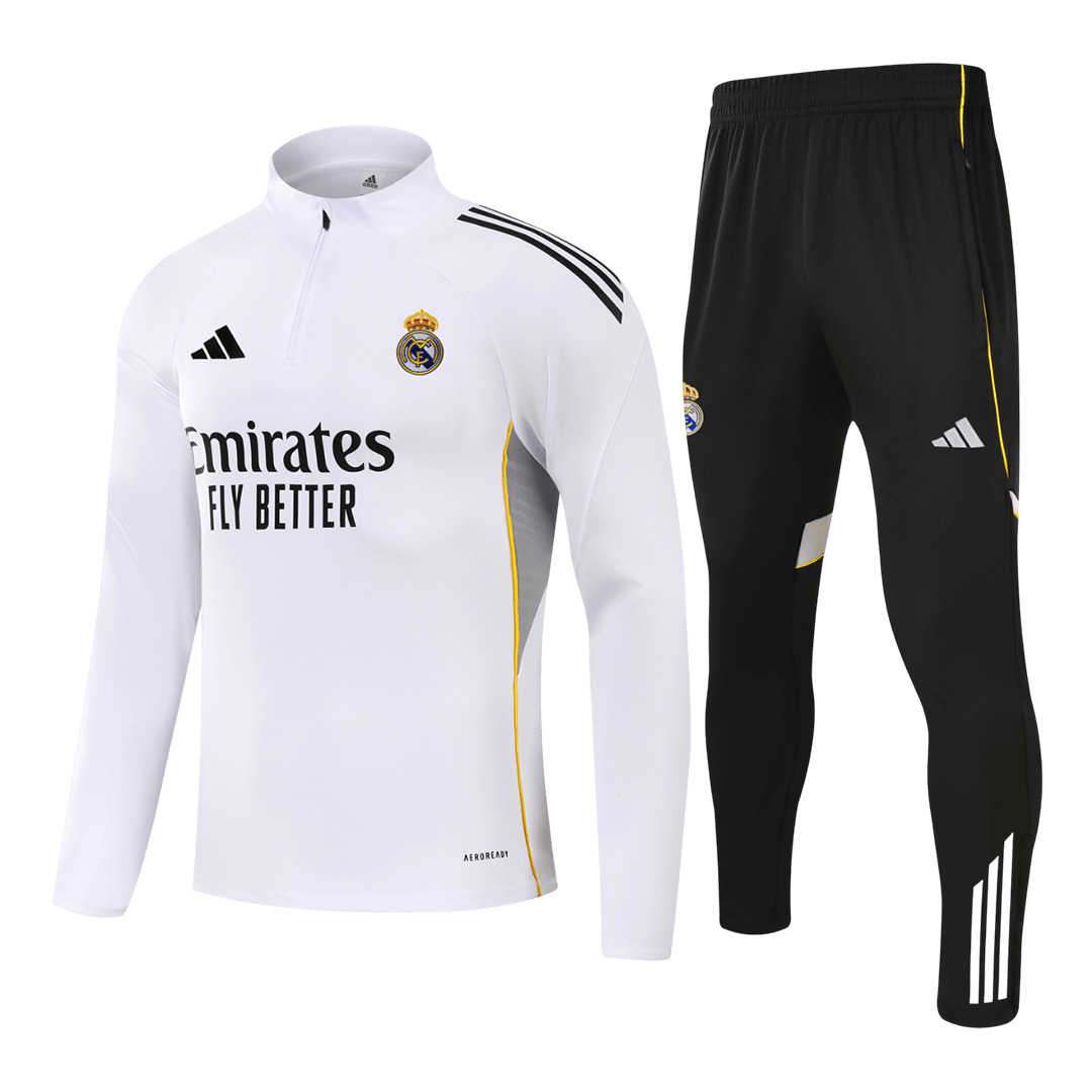 Real Madrid Zipper Sweatshirt Kit(Top+Pants) 25/26 White