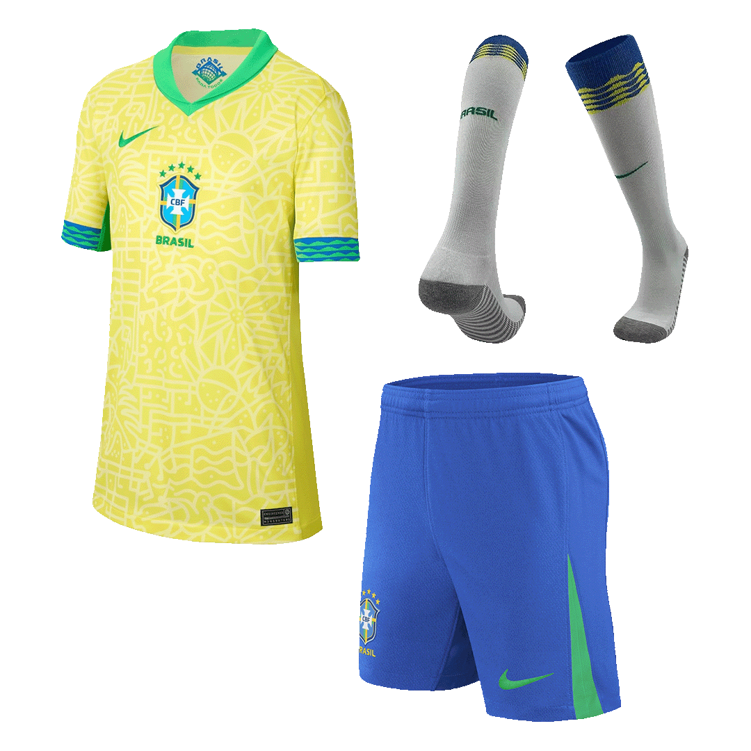 Brasilien Heimtrikot Copa America 2024 Kinder (Trikot + Shorts + Socken)
