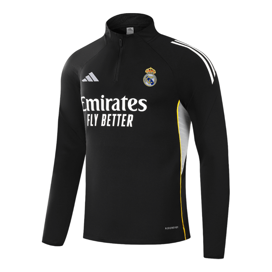 Real Madrid Zipper Sweatshirt Kit(Top+Pants) 25/26 Black
