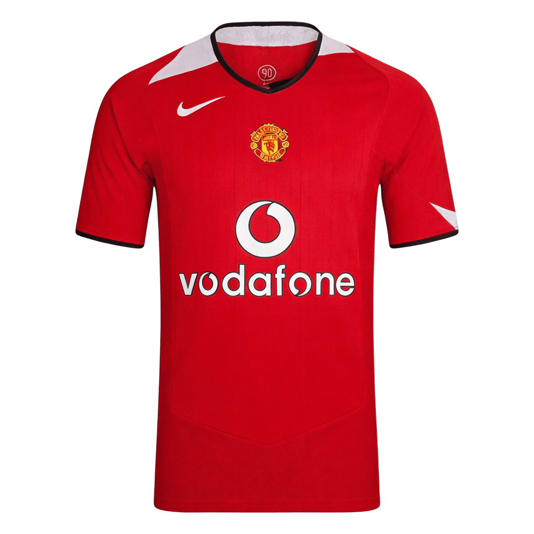 Men Retro Fan Version Manchester United Home Soccer Jersey 2004/06 Red