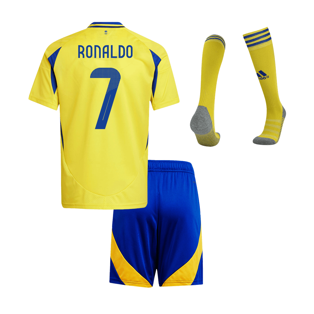Al Nassr RONALDO #7 Home Soccer Jersey Kit 2024/25 Kids(Jersey+Shorts+Socks) - ACL