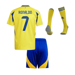 Al Nassr RONALDO #7 Home Soccer Jersey Kit 2024/25 Kids(Jersey+Shorts+Socks) - ACL