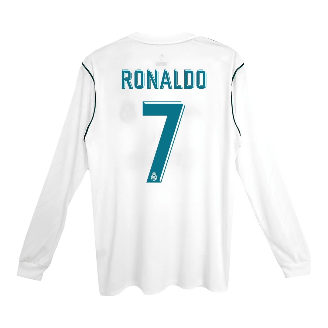 Maillot domicile rétro Ronaldo #7 du Real Madrid 2017/18 - Manches longues 