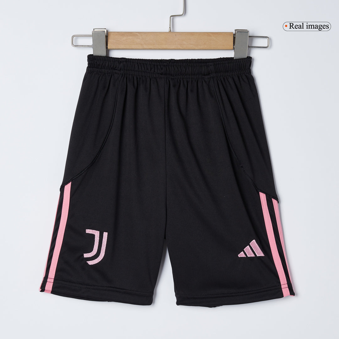 Kid's Juventus Home Soccer Jersey Kit(Jersey+Shorts) 2025/26 Black&White