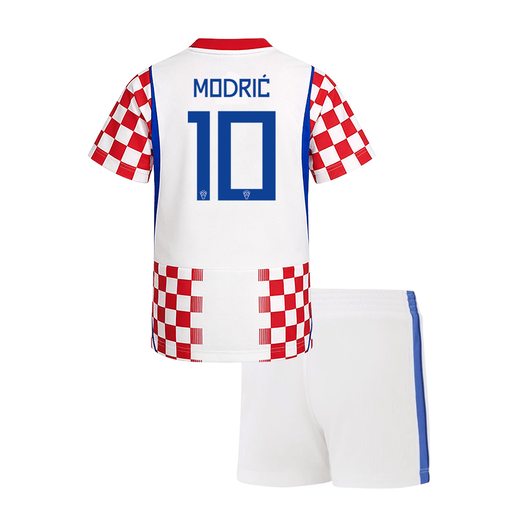 MODRIĆ #10 Kids Fan Croatia Home Soccer Jersey Kit (Jersey+Shorts) World Cup 2026 Red&White