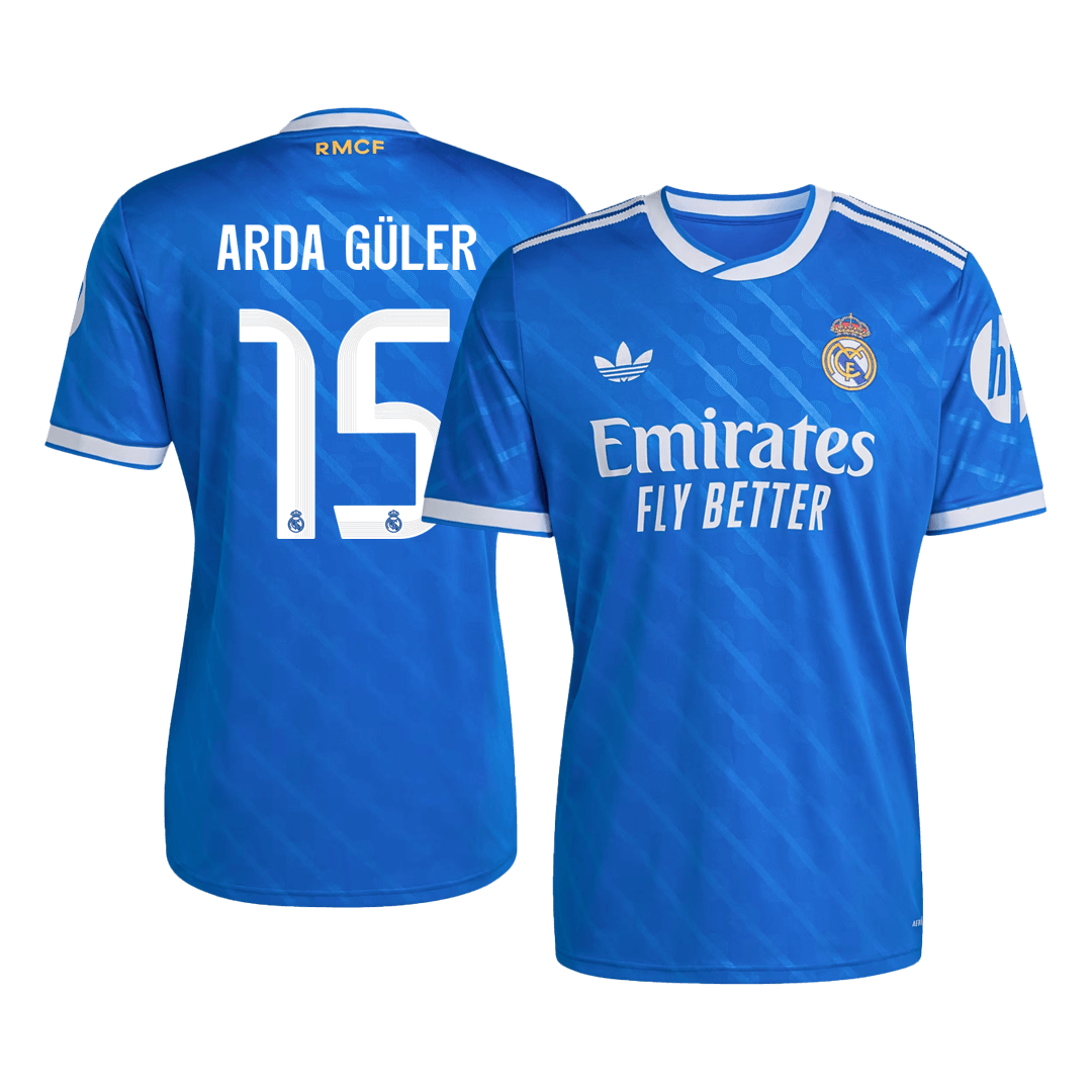 ARDA GÜLER #15 Real Madrid Third Away Soccer Jersey 2025/26 Blue