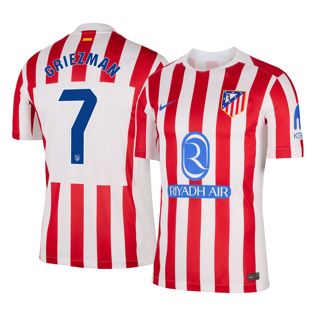 GRIEZMANN #7 Atletico Madrid Home Soccer Jersey 2025/26 Red&White