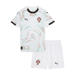 Portugal Auswärts-Fußballtrikot-Set 2025 für Kinder (Trikot + Shorts)