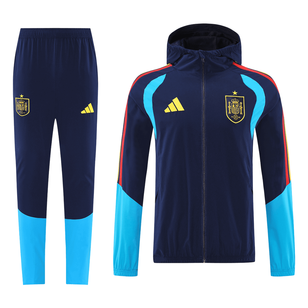 Spain Hoodie Training Tracksuit Kit(Top+Pants) 2026 Blue&Black